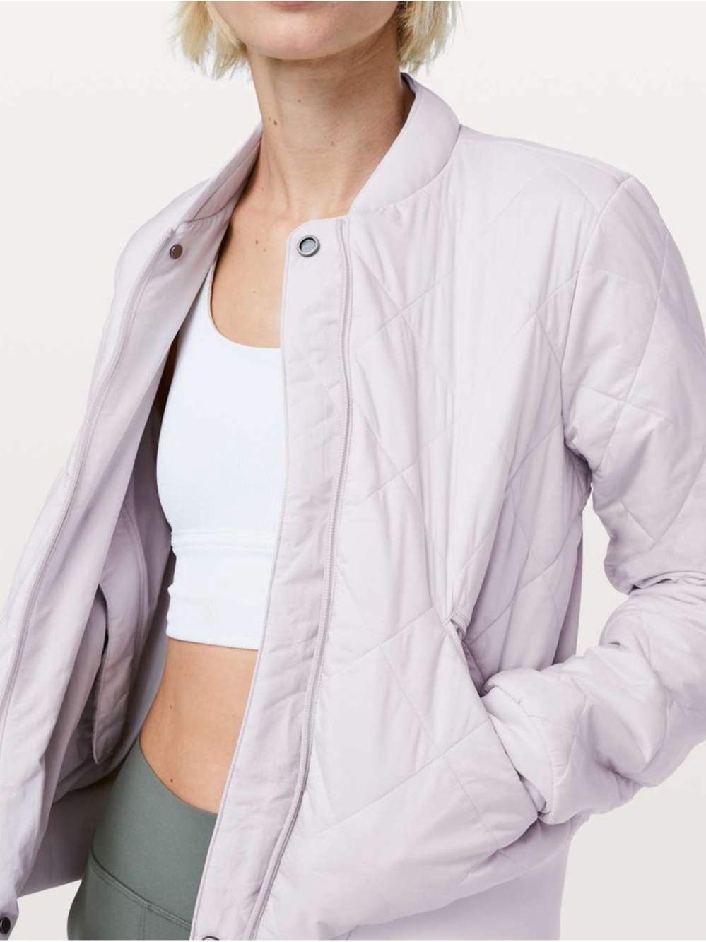 Lululemon Light Gray Quilted Jacket - Women's